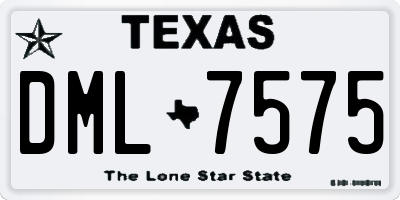 TX license plate DML7575