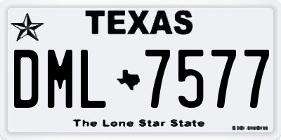 TX license plate DML7577