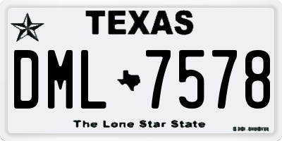 TX license plate DML7578