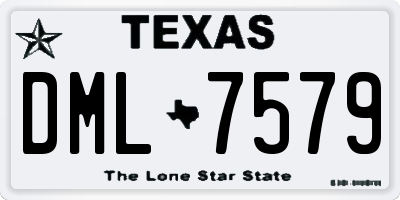 TX license plate DML7579