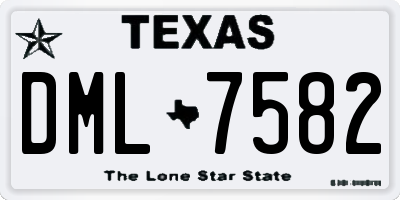 TX license plate DML7582