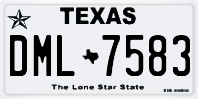 TX license plate DML7583