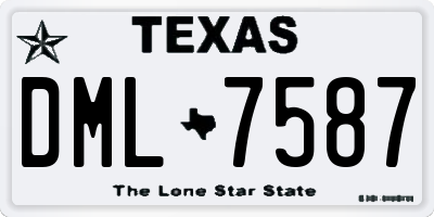 TX license plate DML7587
