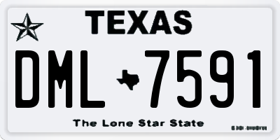 TX license plate DML7591