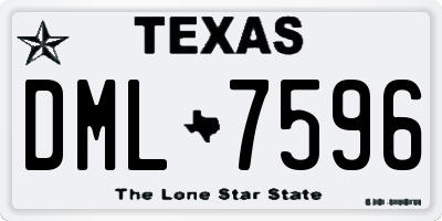 TX license plate DML7596