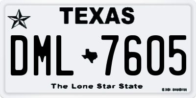 TX license plate DML7605