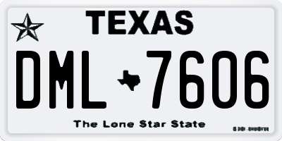 TX license plate DML7606