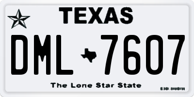 TX license plate DML7607