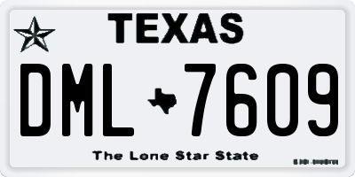 TX license plate DML7609