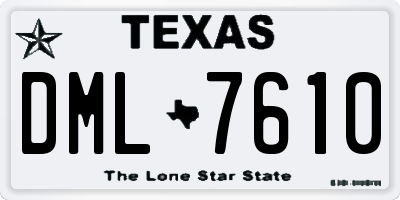 TX license plate DML7610