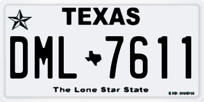 TX license plate DML7611