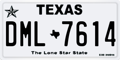 TX license plate DML7614