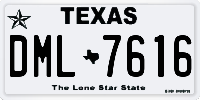 TX license plate DML7616