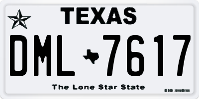 TX license plate DML7617