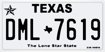 TX license plate DML7619
