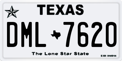 TX license plate DML7620