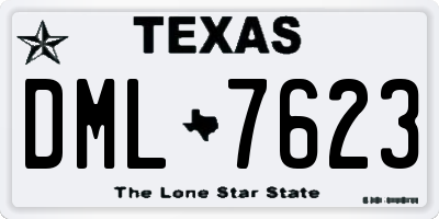 TX license plate DML7623