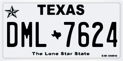 TX license plate DML7624