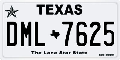 TX license plate DML7625