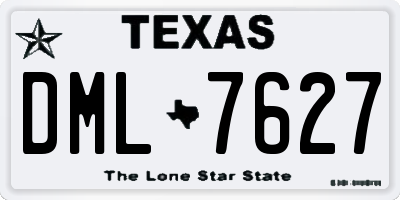 TX license plate DML7627