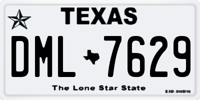 TX license plate DML7629