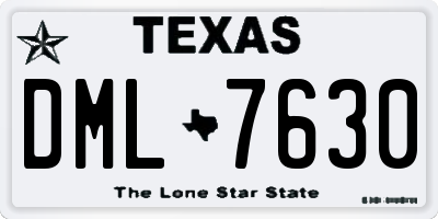 TX license plate DML7630