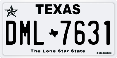 TX license plate DML7631