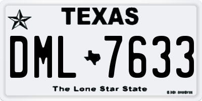 TX license plate DML7633