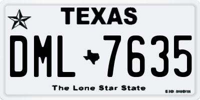 TX license plate DML7635