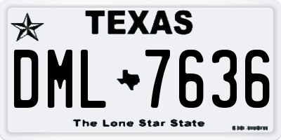 TX license plate DML7636