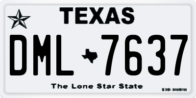 TX license plate DML7637