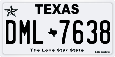 TX license plate DML7638