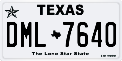 TX license plate DML7640