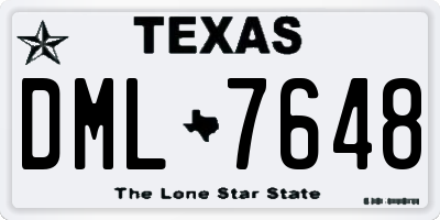 TX license plate DML7648