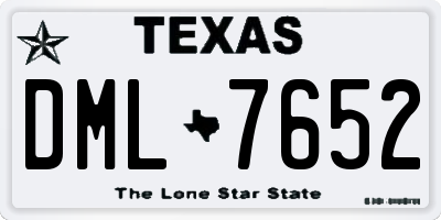 TX license plate DML7652