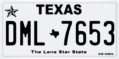 TX license plate DML7653