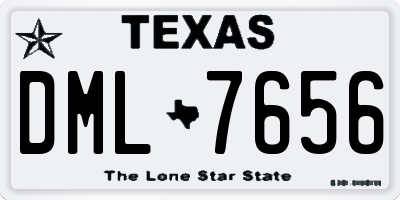 TX license plate DML7656