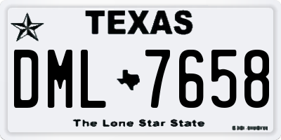 TX license plate DML7658