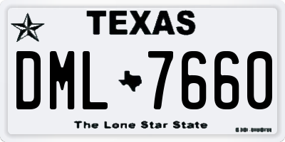 TX license plate DML7660