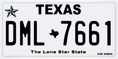 TX license plate DML7661