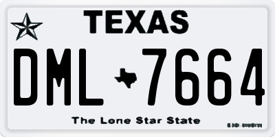 TX license plate DML7664