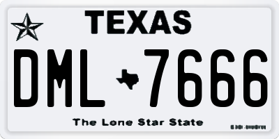 TX license plate DML7666