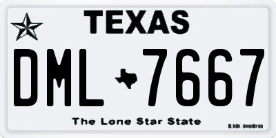 TX license plate DML7667