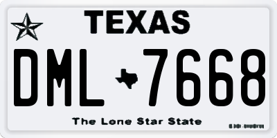 TX license plate DML7668