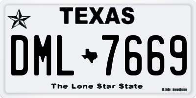 TX license plate DML7669