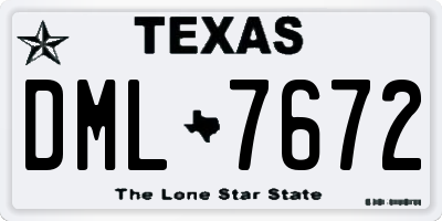 TX license plate DML7672