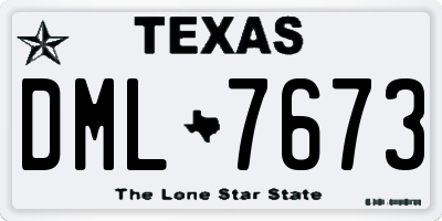 TX license plate DML7673