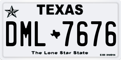 TX license plate DML7676