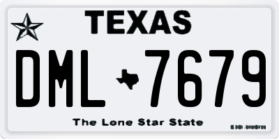 TX license plate DML7679