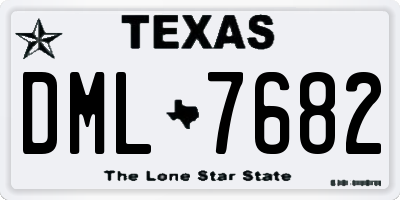 TX license plate DML7682